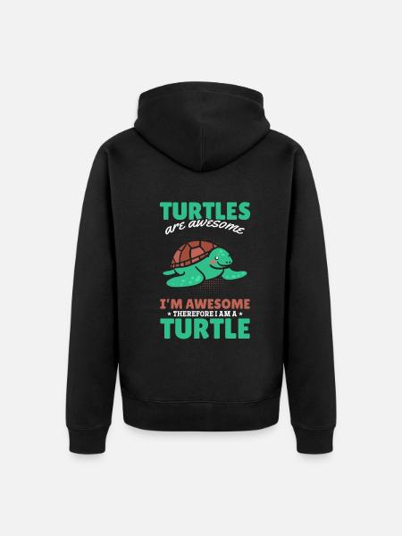 Turtle Lovers Cute Turtle - Unisex Premium Bio Zip Hoodie - Schwarz