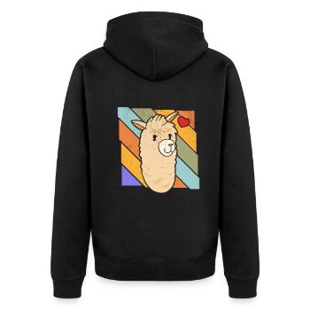 Llama Farmer - Alpaca Llamas Lover - Unisex Premium Organic Zip Hoodie - black - Back - Nico (187cm)