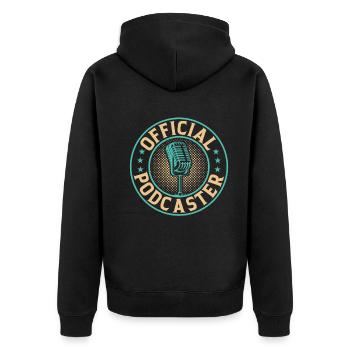 Podcasting Podcast Lover Podcast Host - P officiel - Veste à capuche bio Premium Unisexe - noir - Dos - Nico (187cm)