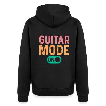 Guitar Mode On - Guitariste Funny Guitarist - Veste à capuche bio Premium Unisexe - noir - Dos - Nico (187cm)