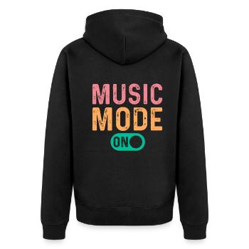 Musicien Amateur de Musique - Mode Musique activé - Veste à capuche bio Premium Unisexe - noir - Dos - Nico (187cm)