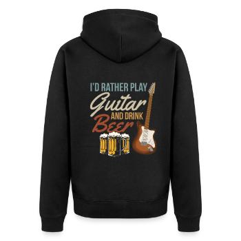 Je préfère jouer de la guitare et boire de la bière - Bass Guita - Veste à capuche bio Premium Unisexe - noir - Dos - Nico (187cm)