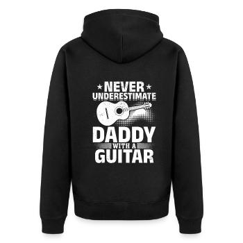 Ne sous-estimez jamais papa avec une guitare - Guitaris - Veste à capuche bio Premium Unisexe - noir - Dos - Nico (187cm)