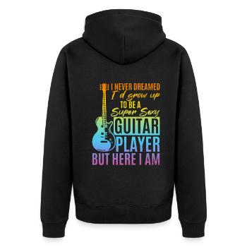 Bass Guitar - I'd Grow Up To Be A Super Sexy Guita - Unisex Premium Organic Zip Hoodie - black - Back - Nico (187cm)
