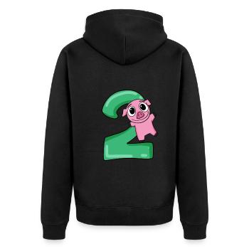 2 Jahre alt - 2 Geburtstag mit Tier Motiv - Unisex Premium Bio Zip Hoodie - Schwarz - Hinten - Nico (187cm)