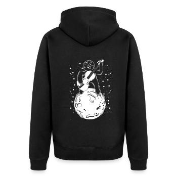 Sloth Double Bass Player - Contrebassiste Paresseux - Veste à capuche bio Premium Unisexe - noir - Dos - Nico (187cm)