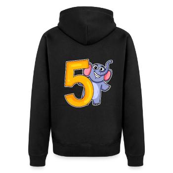 5 ans - 5 ans avec motif animal - Veste à capuche bio Premium Unisexe - noir - Dos - Nico (187cm)