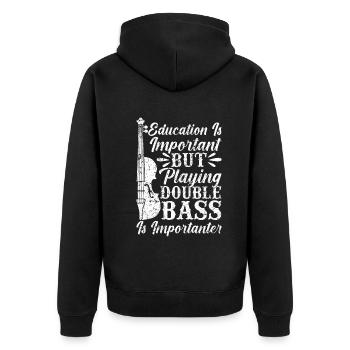 Double Bass Player - Playing Double Bass Is Import - Unisex Premium Bio Zip Hoodie - Schwarz - Hinten - Nico (187cm)
