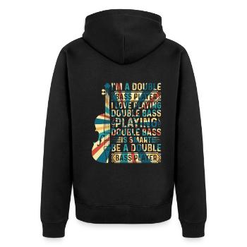 Playing Double Bass Is Smart Be A Double Bass Play - Unisex Premium Bio Zip Hoodie - Schwarz - Hinten - Nico (187cm)