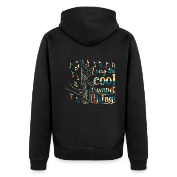 Je joue de la trompette cool Musique de saxophone amour - Veste à capuche bio Premium Unisexe - noir - Dos - Nico (187cm)