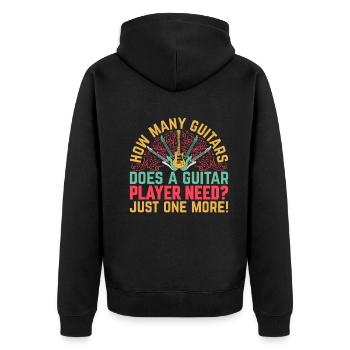 Funny Guitarist - How Many Guitars Does A Guitar P - Unisex Premium Organic Zip Hoodie - black - Back - Nico (187cm)