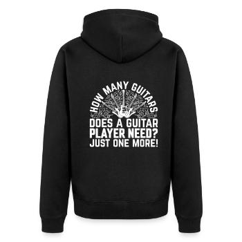 How Many Guitars Does A Guitar Player Need - Funny - Unisex Premium Organic Zip Hoodie - black - Back - Nico (187cm)