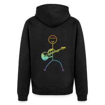 Guitare basse Stick Figure - Drôle de guitariste - Veste à capuche bio Premium Unisexe - noir - Dos - Nico (187cm)