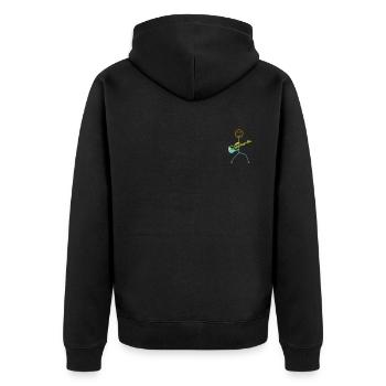 Bass Guitar Player Stick Figure - Bass Guitarist - Unisex Premium Bio Zip Hoodie - Schwarz - Hinten - Nico (187cm)