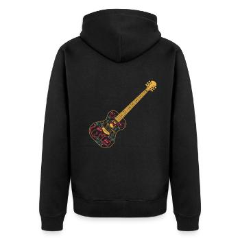 Guitar With Cats Guitar Guitarist Guitar Player Ca - Unisex Premium Bio Zip Hoodie - Schwarz - Hinten - Nico (187cm)