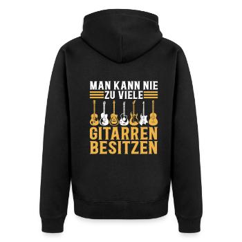 Man Kann Nie Zu Viele Gitarren Besitzen - Bass Git - Unisex Premium Bio Zip Hoodie - Schwarz - Hinten - Nico (187cm)