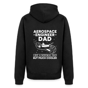 Aerospace Engineer Dad Space Exploration Space Tra - Unisex Premium Bio Zip Hoodie - Schwarz - Hinten - Nico (187cm)