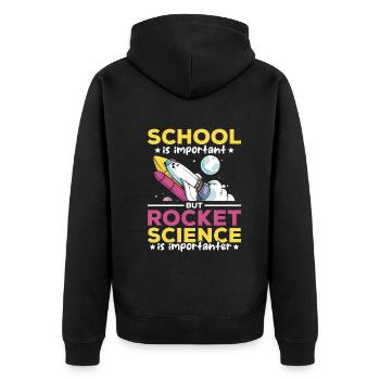 Space Exploration Space Travel Spaceship Rocket Sc - Unisex Premium Organic Zip Hoodie - black - Back - Nico (187cm)
