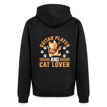 Guitariste Guitariste - Guitariste Et Cat Lo - Veste à capuche bio Premium Unisexe - noir - Dos - Nico (187cm)