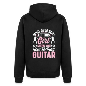 Guitariste Guitariste Filles - Guitariste Fille - Veste à capuche bio Premium Unisexe - noir - Dos - Nico (187cm)