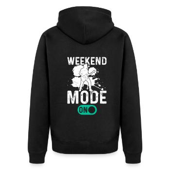 Bass Guitarist Bass Guitar Player - Weekend Mode O - Unisex Premium Bio Zip Hoodie - Schwarz - Hinten - Nico (187cm)