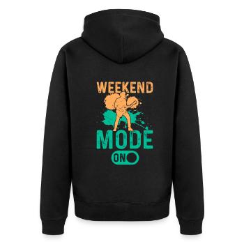 Guitar Mode On - Bass Guitar Player Bass Guitarist - Unisex Premium Bio Zip Hoodie - Schwarz - Hinten - Nico (187cm)