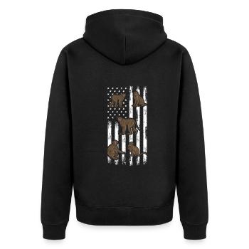 Singe Singe Drapeau Américain - Orange Monkeys - Veste à capuche bio Premium Unisexe - noir - Dos - Nico (187cm)
