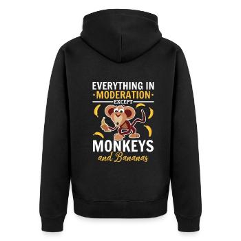 Orang-outan Singe Chimpanzé Monkey Lover - Drôle M - Veste à capuche bio Premium Unisexe - noir - Dos - Nico (187cm)