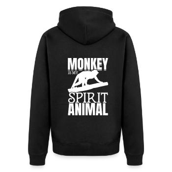 Le singe est mon animal spirituel - Orange Monkey Love - Veste à capuche bio Premium Unisexe - noir - Dos - Nico (187cm)