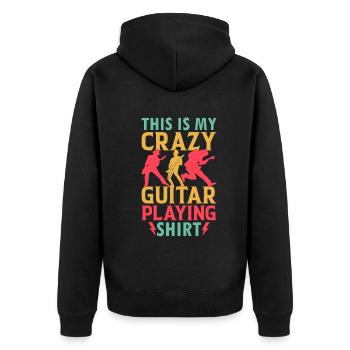 This Is My Crazy Guitar Playing Shirt - Bass Guita - Veste à capuche bio Premium Unisexe - noir - Dos - Nico (187cm)