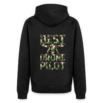 Quadcopter Drone Pilot Drone Racing - Best Drone P - Unisex Premium Organic Zip Hoodie - black - Back - Nico (187cm)