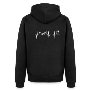 Drone Pilot Drone Beer Heartbeat Quadcopter Drone - Unisex Premium Bio Zip Hoodie - Schwarz - Hinten - Nico (187cm)