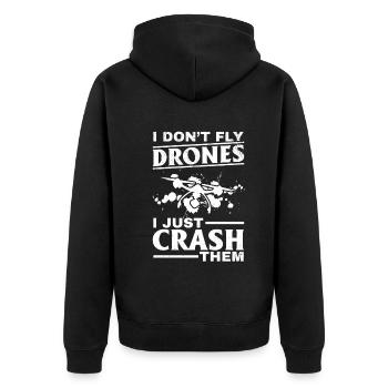 Pilote de drone quadcopter Je ne pilote pas de drones I Just C - Veste à capuche bio Premium Unisexe - noir - Dos - Nico (187cm)