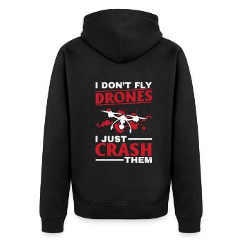 Je ne pilote pas de drones, je les écrase - Drone Pilot - Veste à capuche bio Premium Unisexe - noir - Dos - Nico (187cm)