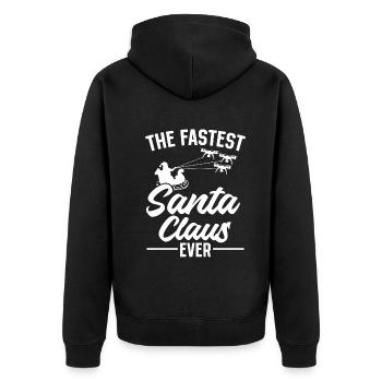 The Fastest Santa Claus Ever - Multicopter Drone P - Unisex Premium Bio Zip Hoodie - Schwarz - Hinten - Nico (187cm)