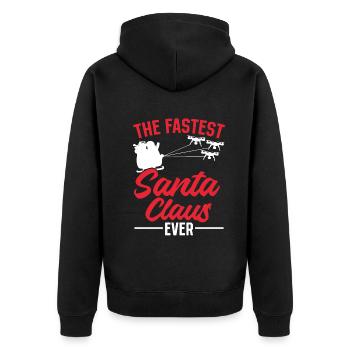 Le Père Noël le plus rapide de tous les temps - Noël Santa Dro - Veste à capuche bio Premium Unisexe - noir - Dos - Nico (187cm)