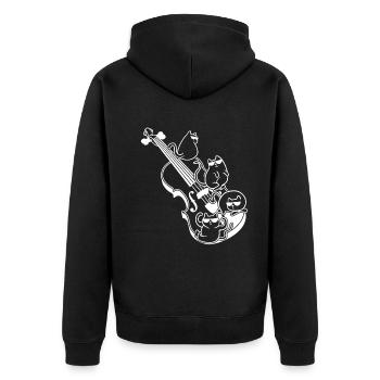 Double Bassist Double Bass with Cats - Unisex Premium Bio Zip Hoodie - Schwarz - Hinten - Nico (187cm)