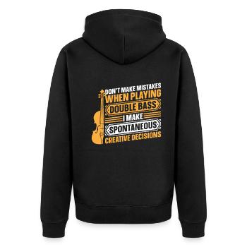 Double Bassist - Don't Make Mistakes When Playing - Unisex Premium Organic Zip Hoodie - black - Back - Nico (187cm)