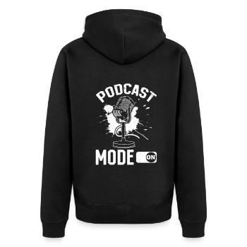 Podcast Mode On - Podcasting Podcast Host Podcaste - Unisex Premium Bio Zip Hoodie - Schwarz - Hinten - Nico (187cm)