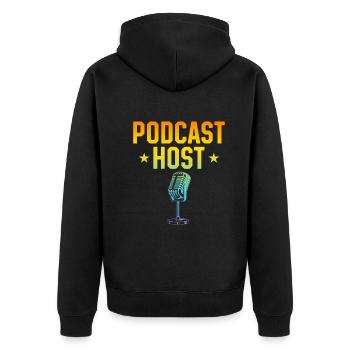 Animateur de podcast - Podcasting Podcast Podcaster - Veste à capuche bio Premium Unisexe - noir - Dos - Nico (187cm)