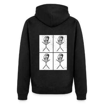 Podcast Microphone Podcast Host Stick Figure Podca - Unisex Premium Bio Zip Hoodie - Schwarz - Hinten - Nico (187cm)