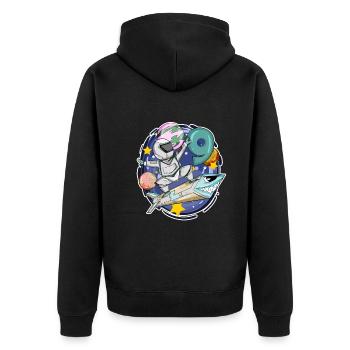 9th Birthday - 9 Years Astronaut Boy Gift - Unisex Premium Organic Zip Hoodie - black - Back - Nico (187cm)
