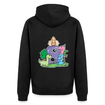 8 Jahre alt - 8. Geburtstag mit Tier Motiv - Unisex Premium Bio Zip Hoodie - Schwarz - Hinten - Nico (187cm)