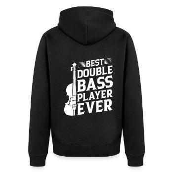 Double Bass Player - Best Double Bass Player Ever - Unisex Premium Bio Zip Hoodie - Schwarz - Hinten - Nico (187cm)