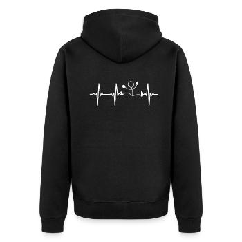 Stick Figure Heartbeat Jumping Stick Figure Heartb - Veste à capuche bio Premium Unisexe - noir - Dos - Nico (187cm)