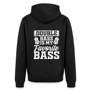 Double Bass Is My Favorite Bass - Contrabass Playe - Unisex Premium Bio Zip Hoodie - Schwarz - Hinten - Nico (187cm)