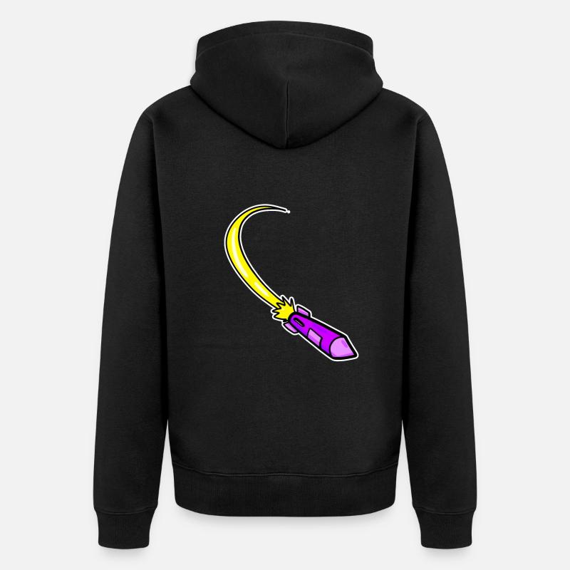 Fusée violette - Veste à capuche bio Premium Unisexe - noir