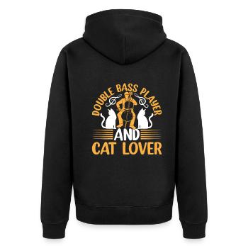 Double Bassist - Double Bass Player And Cat Lover - Unisex Premium Organic Zip Hoodie - black - Back - Nico (187cm)