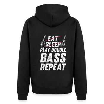Contrebassiste - Eat Sleep Play Double Bass Repeat - Veste à capuche bio Premium Unisexe - noir - Dos - Nico (187cm)