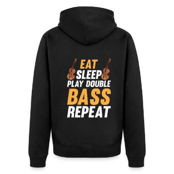 Contrabass Double Bassist Eat Sleep Play Double Ba - Unisex Premium Bio Zip Hoodie - Schwarz - Hinten - Nico (187cm)